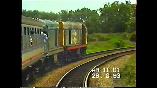 RAILFREIGHT CLASS 20s.20138@20066 Silsby curve in Lincolnshire 28 6 93.Neil Hayton railway memories