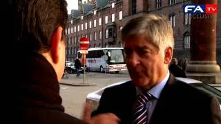 David Bernstein in Copenhagan talks to England fans