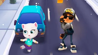 КТО КРУЧЕ? ГОВОРЯЩАЯ КОШКА АНДЖЕЛА - TALKING ANGELA VS JAKE из игры SUBWAY SURFERS! #423