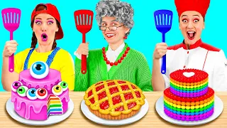 אני נגד סבתא אתגר לקישוט עוגות | רגעים מצחיקים PaRaRa Challenge