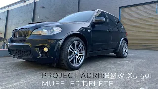 BMW X5 50i Muffler Delete (Cracks and Pops!!)