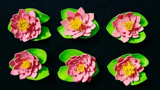 how to make Lotus flower with foam ❤️#lotus #flower making