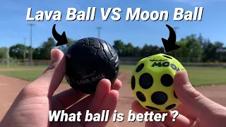 Moon ball VS Lava ball! How far can I hit both?