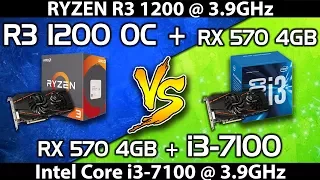 Ryzen 3 1200 OC (3.9GHz) vs i3 7100 || RX 470 || Comaprison