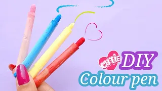DIY cute color pen / how to make color pen at home / School craft / homemade marker pens  #shorts