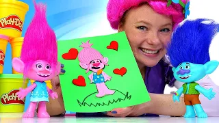 Play-Doh Spaß mit Irene. Wir machen für Poppy eine Valentinskarte. Knete Video für Kinder