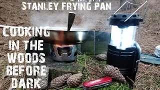 woodland cooking chicken and mushrooms | Stanley adventure prep and eat frying pan