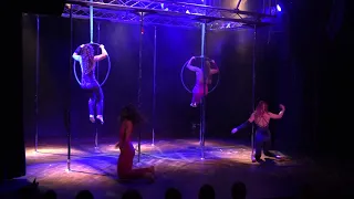 VERTICAL DIVAS ATHENS POLE DANCING - The Lucky 7 show - CARNIVAL OF RUST Aerial Hoop