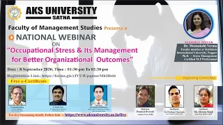 National Webinar on "Occupational stress & its management for better organizational outcomes"