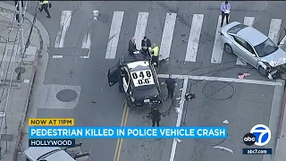 Pedestrian killed in Hollywood crash involving LAPD cruiser