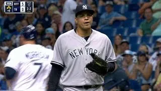 NYY@TB: Betances escapes a bases-loaded jam