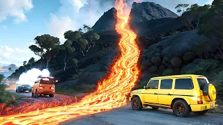 Cars vs Lava River from Volcano - BeamNG Drive - 🔥 ULTIMATE Edition Compilation