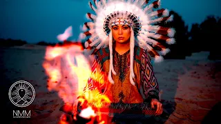 Native American Flute Sleep: 🔥 Indigenous Low flute & Fire 🔥 night sounds sleep meditation