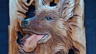 Dog Pies Wood Carving