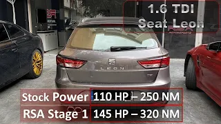 Seat Leon 1.6 TDI DSG 145hp 320nm RSA Stage1 vs Stock | 50 - 150 km/h Test |