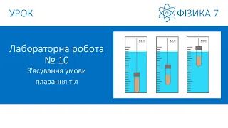 Лабораторна робота №10. З'ясування умов плавання тіл. Фізика 7 клас