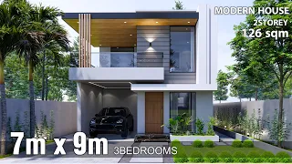 Modern House Design | 2Storey House 7m x 9m (3Bedrooms)
