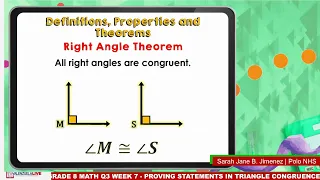 GRADE 8 MATH Q3 WEEK 7 - PROVING STATEMENTS IN TRIANGLE CONGRUENCE