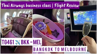 Thai Airways Business Class Review | BKK to MEL Flight Experience | TG641 Bangkok - Melbourne