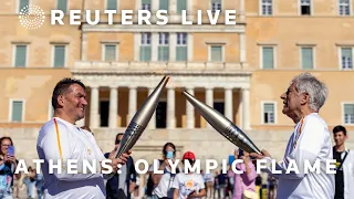 LIVE: Olympic flame handed over at Athens’s Panathenaic Stadium