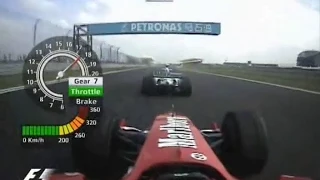 Chinese GP 2004 Michael schumacher vs Ralf schumacher