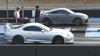 Toyota Supra vs Audi TT RS - drag racing