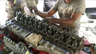 Rebuilding seized 6 cylinders truck diesel engine| Indian truck mechanics
