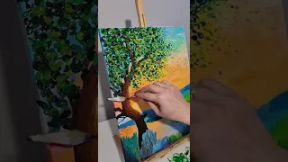 Acrylic Landscape Painting in Time-lapse / O Zachodzie / Rafał Klimek