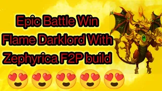 Epic Battle Flame Darklord | F2P Build Zephyrica  Easy Win | #castleclash #cbcevent