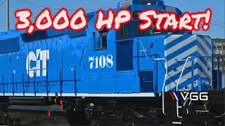 3,000 HP Turbo V16 Locomotive Start Up And Tour