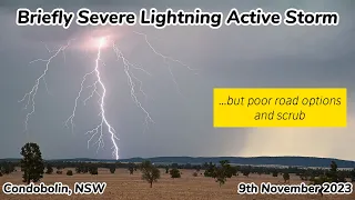 Briefly Severe Storm, with nice Lightning, Condobolin, NSW, Australia, 9th November 2023