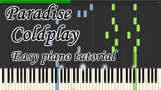 Paradise - Coldplay - Very easy and simple piano tutorial synthesia planetcover