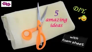 DIY 5 craft compilation ideas with foam sheet * 5 amazing decorative ideas with foam sheet
