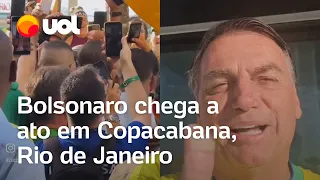 Bolsonaro chega a ato em Copacabana e cumprimenta apoiadores no Rio de Janeiro; vídeo