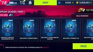 Asphalt 9, European Season: Part 1, Farming Tokens And Reached 10K Tokens😛