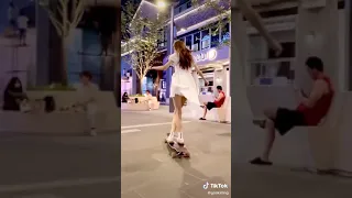 Tiktok girl best at skateboard