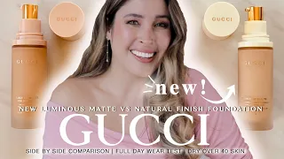 GUCCI LUMINOUS MATTE FOUNDATION vs GUCCI NATURAL FINISH FOUNDATION : Review & Wear Test on Dry Skin