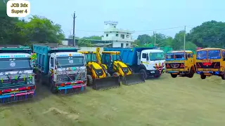 JCB TATA 3530 Tipper bs6 first time work Loading Mud new jcb 3dx| TATA 2518 Tipper | JCB Dumper |P-6