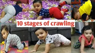 Stages of Crawling and different techniques (Miggibaby learns to crawl)