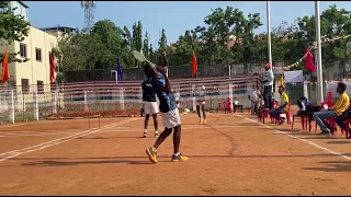 Ballbadminton doubles match btw sivaguru & kalai vs aravind & Vicky at TBBC #ballbadminton #doubles
