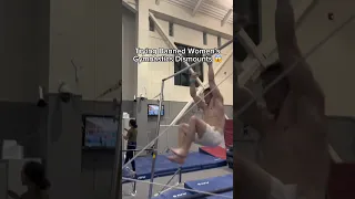 Trying banned women’s gymnastics dismounts 😱 @rileyloos37 #gymnast #olympics #ncaa #gym #fail#d1