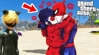 LADYBUG BElJ0U HOMEM ARANHA na FRENTE do CATNOIR no GTA 5 !!