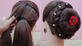 elegant juda hairstyle for women | hairstyle for saree | hairstyle for traditional wear