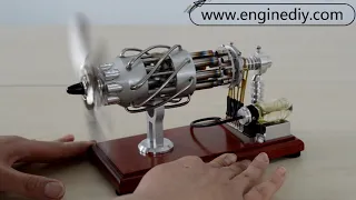 Powerful 16 Cylinder Stirling Engine Desktop Toy