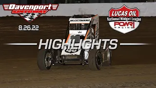 8.26.22 Lucas Oil POWRi National Midget League at Davenport Speedway Highlights