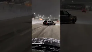 E500 W124  Wagon drifting in the snow 🔥 #shorts