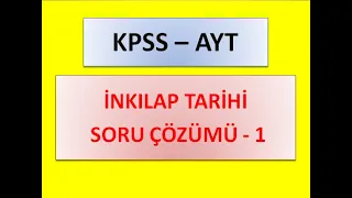 İNKILAP TARİHİ SORU ÇÖZÜMÜ - 1