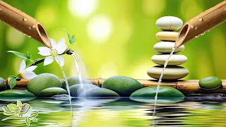 Bamboo Water Fountain and Healing Piano Music -  Bamboo, Zen, Spa, Meditation Music, Nature Sounds