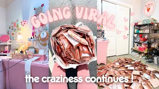 BTS Running a Business // Going viral on TikTok Live, packing orders, punch needle, chatty vlog!