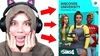 SIMS 4 DISCOVER UNIVERSITY TRAILER REACTION... oh my